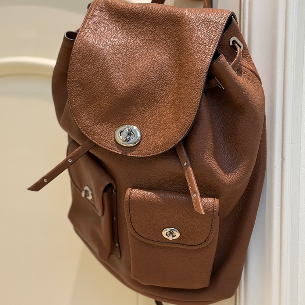 Coach Brown Leather Backpack - Picture 2 of 6
